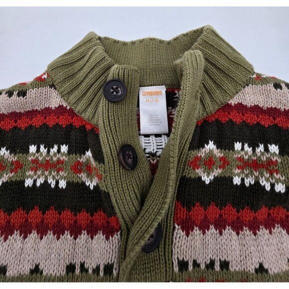 Gymboree Boys Medium Multicolor Button-Up Knit Sweater With Ribbed Collar & Cuff - Picture 5 of 6